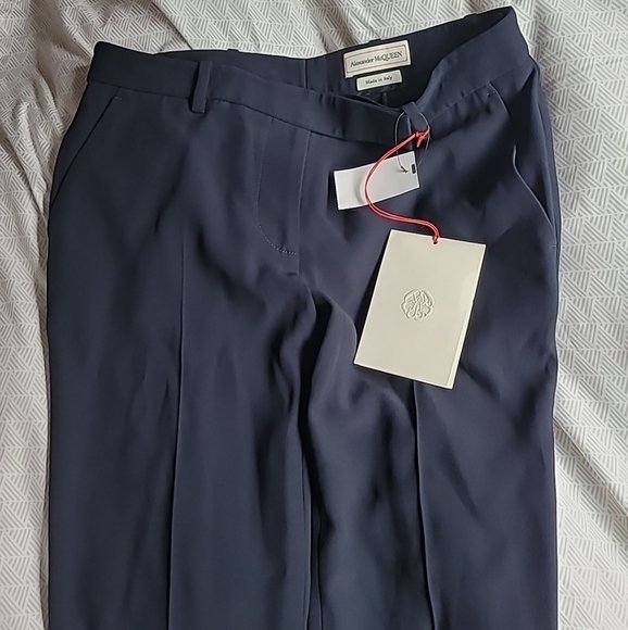 NWT Alexander McQueen Midnight Blue Dress Bootcut Pants EU Size 42/US6 - Picture 3 of 8
